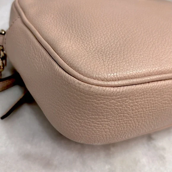 Michael Kors Blush Pebbled Leather Chain Detail Crossbody Bag - Picture 10 of 16